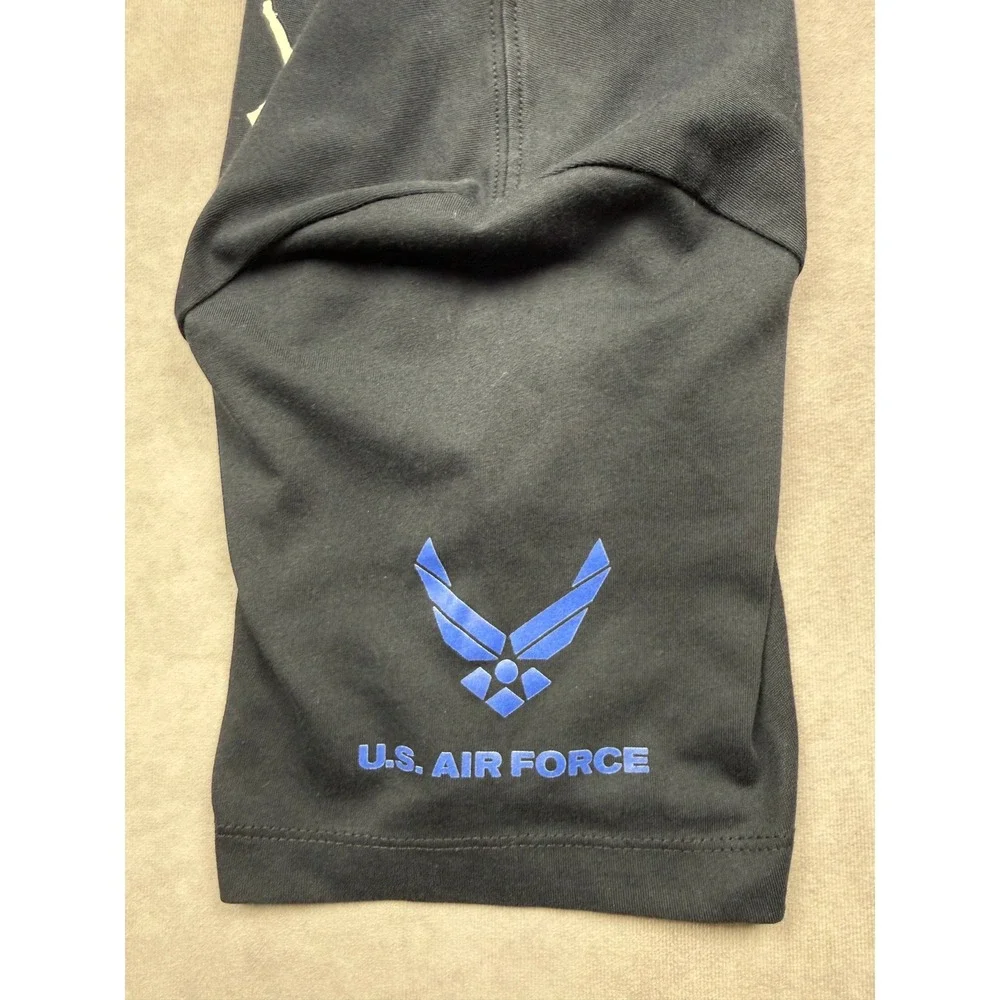 Jordan UCLA Bruins US Air Force Dri-FIT Black T-Shirt Men L Short Sleeve Flag